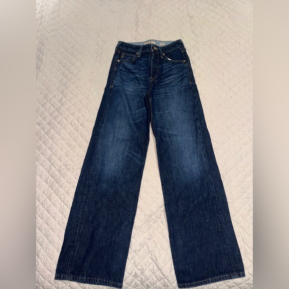 Ariat Ultra High Rise Tomboy Wide leg Blue Denim Jeans 25 - Picture 1 of 5